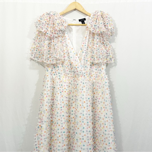 Halogen X Atlantic Pacific Polka Dot Rainbow Midi Dress - Picture 4 of 10